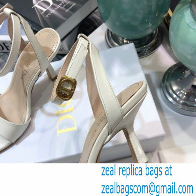 Dior Heel 8cm Sandals Brushed White 2021