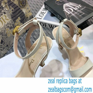 Dior Heel 8cm Sandals Brushed White 2021