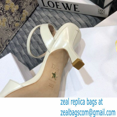 Dior Heel 8cm Sandals Brushed White 2021