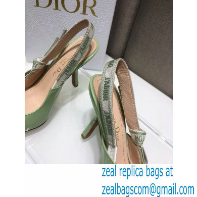 Dior Heel 9.5cm J'Adior Slingback Pumps Patent Calfskin Light Green 2021 - Click Image to Close