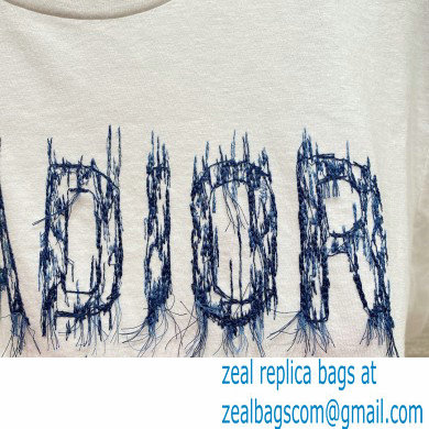 Dior 'J'Adior 8' Embroidered T-Shirt white - Click Image to Close