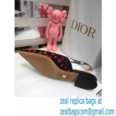 Dior J'Adior Slingback Ballerina Flats Hearts I Love Paris Embroidered Cotton 2021