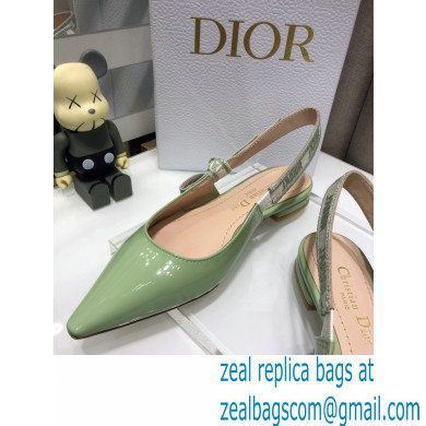 Dior J'Adior Slingback Ballerina Flats Patent Calfskin Light Green 2021 - Click Image to Close