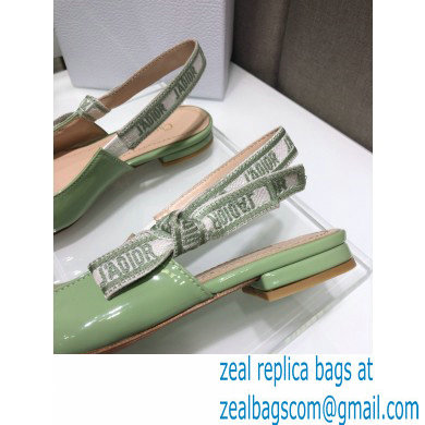 Dior J'Adior Slingback Ballerina Flats Patent Calfskin Light Green 2021