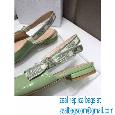 Dior J'Adior Slingback Ballerina Flats Patent Calfskin Light Green 2021 - Click Image to Close