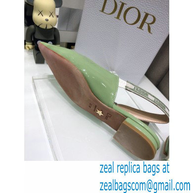 Dior J'Adior Slingback Ballerina Flats Patent Calfskin Light Green 2021 - Click Image to Close