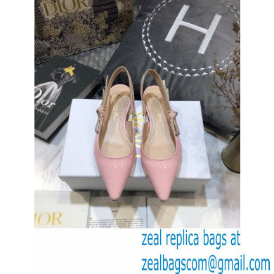 Dior J'Adior Slingback Ballerina Flats Patent Calfskin Pink 2021 - Click Image to Close