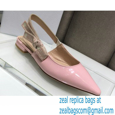 Dior J'Adior Slingback Ballerina Flats Patent Calfskin Pink 2021