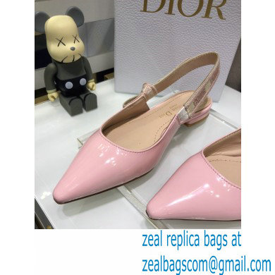 Dior J'Adior Slingback Ballerina Flats Patent Calfskin Pink 2021