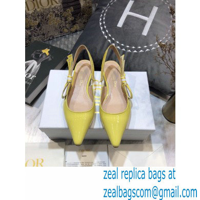 Dior J'Adior Slingback Ballerina Flats Patent Calfskin Yellow 2021 - Click Image to Close