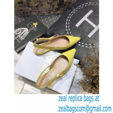 Dior J'Adior Slingback Ballerina Flats Patent Calfskin Yellow 2021 - Click Image to Close