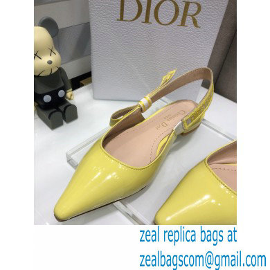 Dior J'Adior Slingback Ballerina Flats Patent Calfskin Yellow 2021 - Click Image to Close