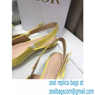 Dior J'Adior Slingback Ballerina Flats Patent Calfskin Yellow 2021