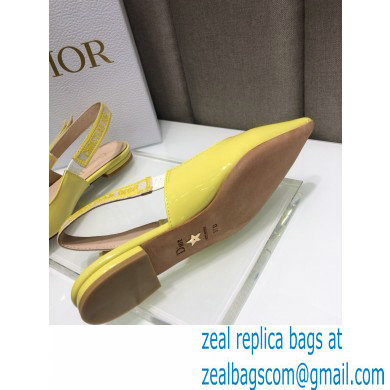 Dior J'Adior Slingback Ballerina Flats Patent Calfskin Yellow 2021