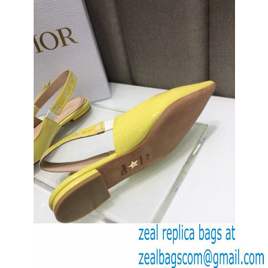 Dior J'Adior Slingback Ballerina Flats Patent Calfskin Yellow 2021 - Click Image to Close