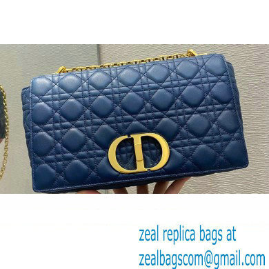 Dior Large Caro Bag in Cannage Lambskin Gradient Indigo Blue 2021