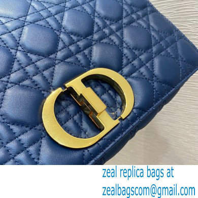 Dior Large Caro Bag in Cannage Lambskin Gradient Indigo Blue 2021 - Click Image to Close