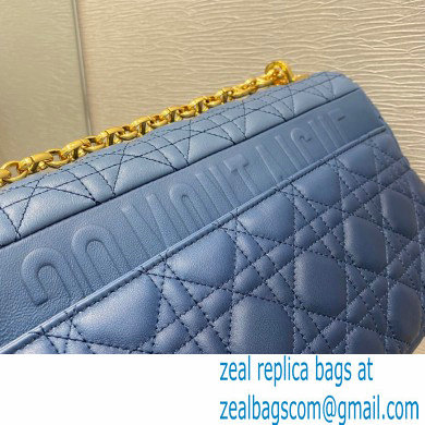 Dior Large Caro Bag in Cannage Lambskin Gradient Indigo Blue 2021 - Click Image to Close