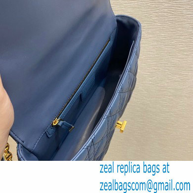 Dior Large Caro Bag in Cannage Lambskin Gradient Indigo Blue 2021 - Click Image to Close