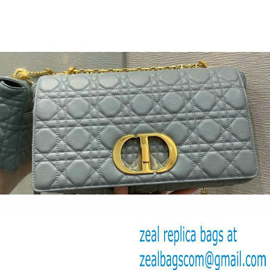 Dior Large Caro Bag in Soft Cannage Calfskin Gray 2021