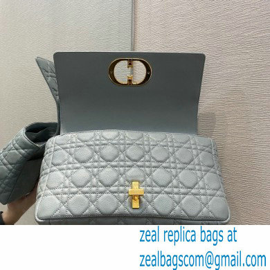 Dior Large Caro Bag in Soft Cannage Calfskin Gray 2021