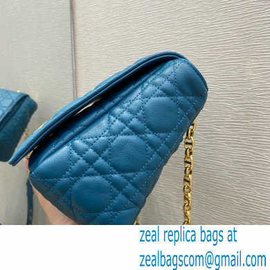 Dior Large Caro Bag in Soft Cannage Calfskin Ocean Blue 2021