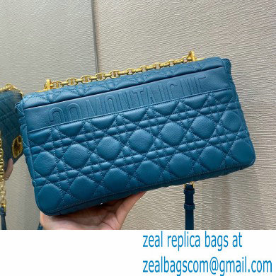 Dior Large Caro Bag in Soft Cannage Calfskin Ocean Blue 2021 - Click Image to Close