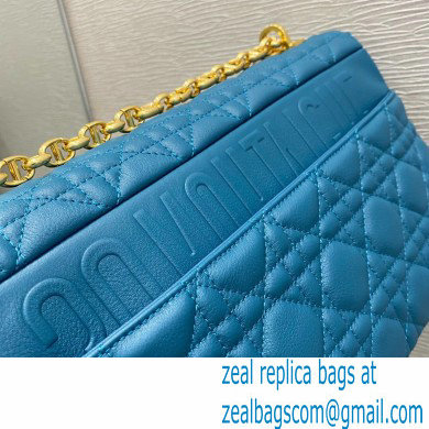 Dior Large Caro Bag in Soft Cannage Calfskin Ocean Blue 2021