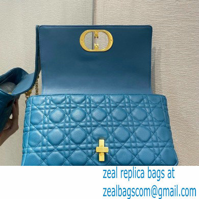 Dior Large Caro Bag in Soft Cannage Calfskin Ocean Blue 2021