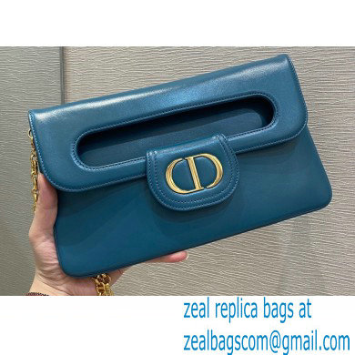 Dior Medium DiorDouble Bag in Smooth Calfskin Deep Ocean Blue 2021 - Click Image to Close