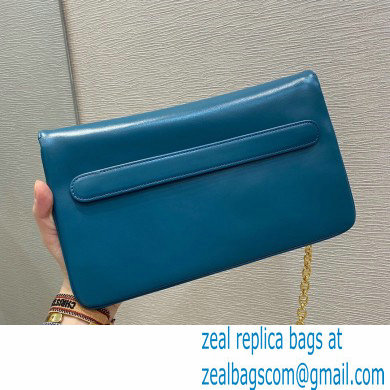 Dior Medium DiorDouble Bag in Smooth Calfskin Deep Ocean Blue 2021