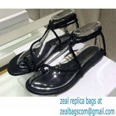 Dior Mythe Flat Sandals Black 2021 - Click Image to Close