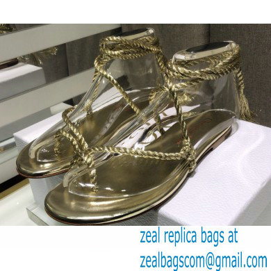 Dior Mythe Flat Sandals Gold 2021