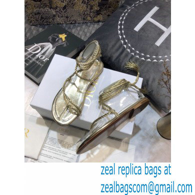 Dior Mythe Flat Sandals Gold 2021