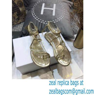 Dior Mythe Flat Sandals Gold 2021 - Click Image to Close