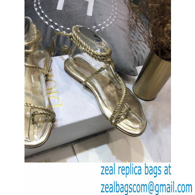 Dior Mythe Flat Sandals Gold 2021