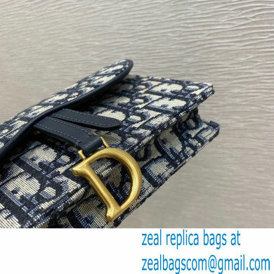 Dior Saddle Belt Pouch Bag in Blue Oblique Jacquard 2021
