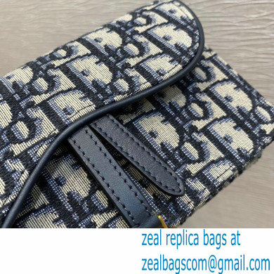 Dior Saddle Belt Pouch Bag in Blue Oblique Jacquard 2021