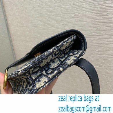 Dior Saddle Belt Pouch Bag in Blue Oblique Jacquard 2021