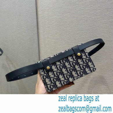 Dior Saddle Belt Pouch Bag in Blue Oblique Jacquard 2021