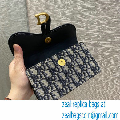 Dior Saddle Belt Pouch Bag in Blue Oblique Jacquard 2021