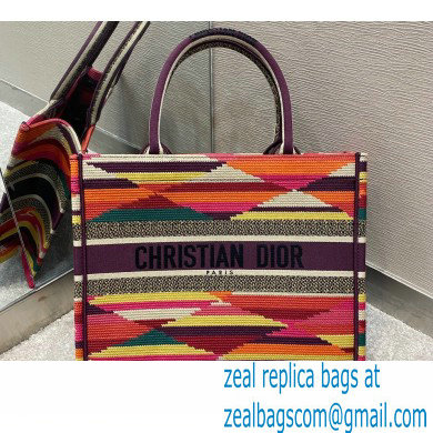 Dior Small Book Tote Bag in Multicolor Embroidery 2021