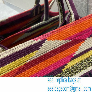 Dior Small Book Tote Bag in Multicolor Embroidery 2021