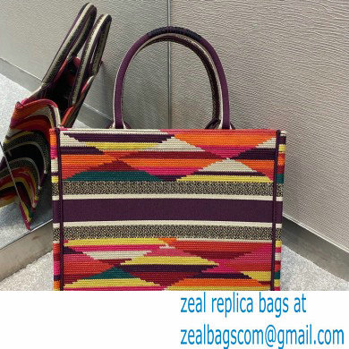 Dior Small Book Tote Bag in Multicolor Embroidery 2021