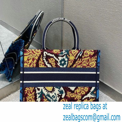 Dior Small Book Tote Bag in Multicolor Paisley Embroidery Blue 2021 - Click Image to Close