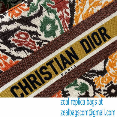 Dior Small Book Tote Bag in Multicolor Paisley Embroidery Yellow 2021