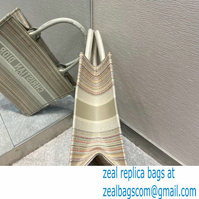 Dior Small Book Tote Bag in Multicolor Stripes Embroidery 2021 - Click Image to Close