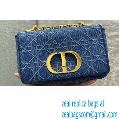 Dior Small Caro Bag in Cannage Denim Blue 2021