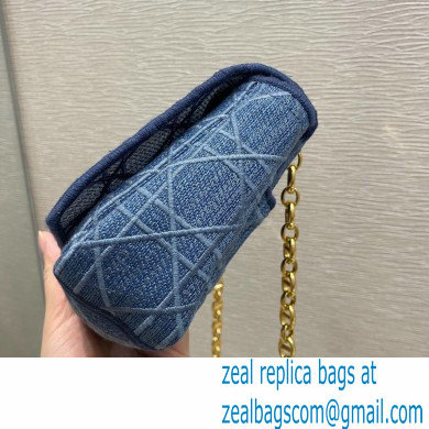 Dior Small Caro Bag in Cannage Denim Blue 2021 - Click Image to Close