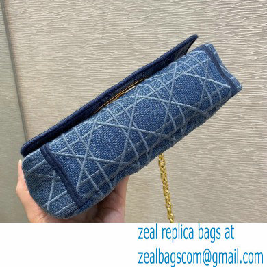 Dior Small Caro Bag in Cannage Denim Blue 2021